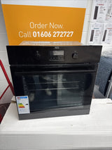 AEG BPK355061B (20) Electric Built-In Single Oven with Pyrolytic Self Cleaning in Black - A+ Rated from HomeWise Appliances. Angled shop photo in front of call to action sales banner. Order now call 01606 272727