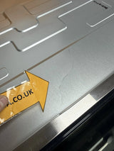 Samsung NV7B5755SAS Flexible Dual Cook Built-in Smart Single Oven with Pyrolytic Self Cleaning and Air Fry in Stainless Steel - A+ Rated from HomeWise Appliances. Shop photo of slight mark on top of the outer casing, which will not be seen when installed.