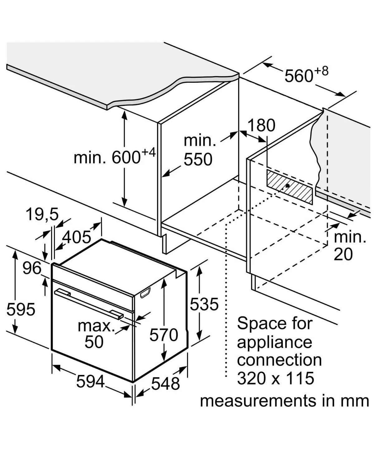 Bosch Series 4 HQA534BW3B Electric Single Oven with added Steam Function In White - A+ Rated - HW181698