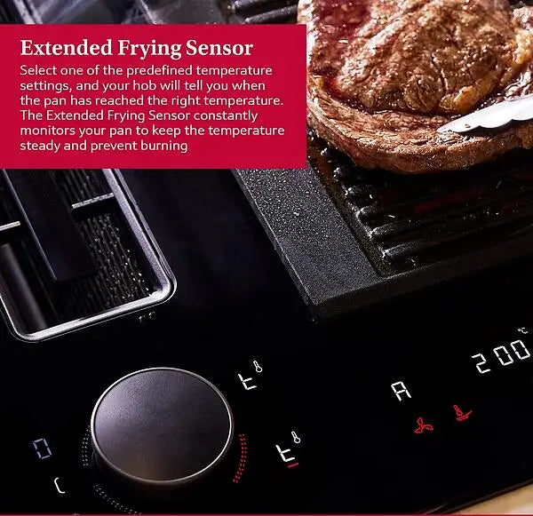 Neff N90 Series V68AUX4C0 83cm 4 Zone Induction Hob with Integrated Ventilation System in Black - HW181728