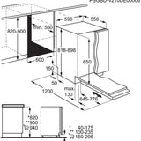 AEG FSB54907Z (60) Air Dry 5000 14 Place Settings Fully Integrated Dishwasher - Black Control Panel with Sliding Door Fixing Kit - HW181560