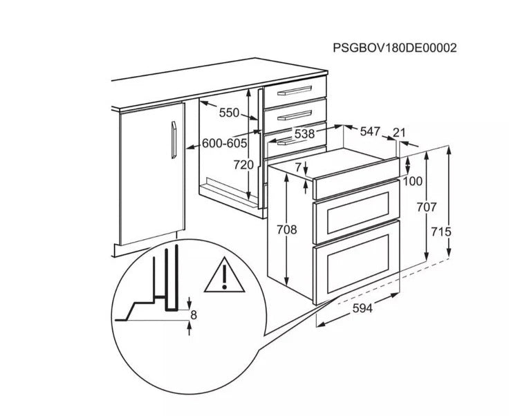AEG 6000 Series DUB331110M (01) Built Under Electric Double Oven in Stainless Steel - HW181401