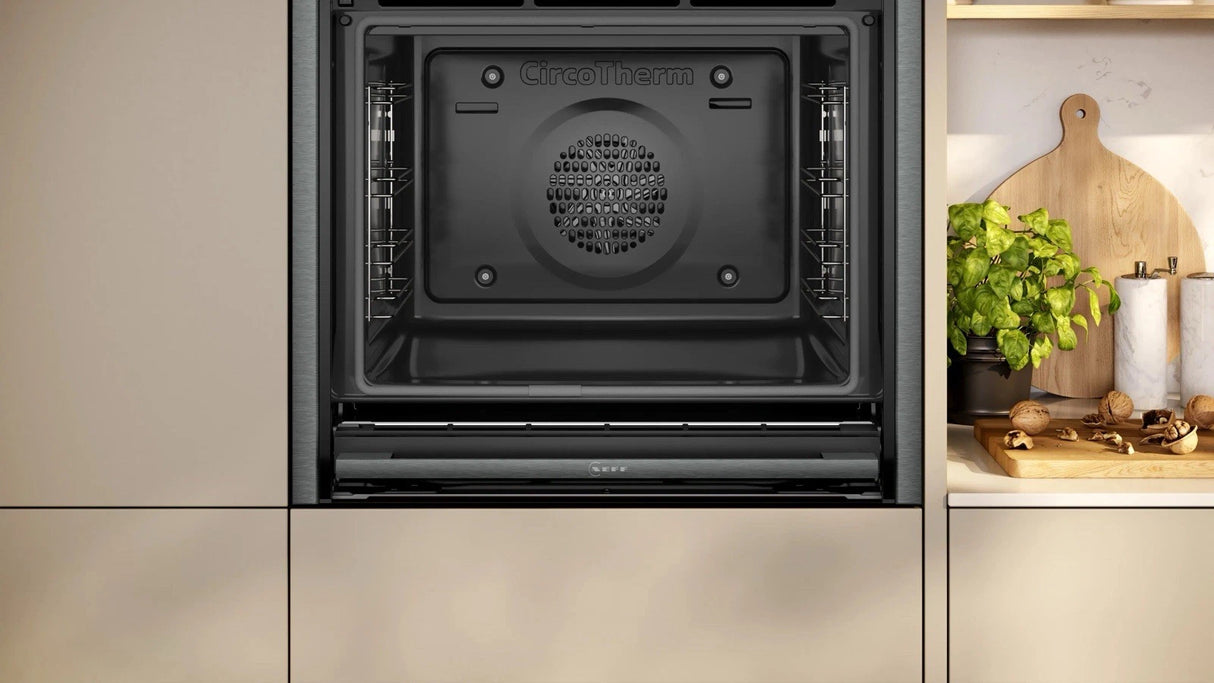 Neff N70 B54CR71G0B (11) Slide & Hide® Wi-Fi Enabled Pyrolytic Self Cleaning Electric Single Oven in Graphite - A+ Rated