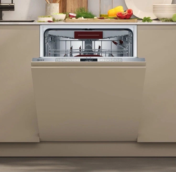 Neff N50 S155ECX07G (15) Smart WiFi Enabled Integrated Dishwasher with Stainless Steel Control Panel - C Rated (Graded)