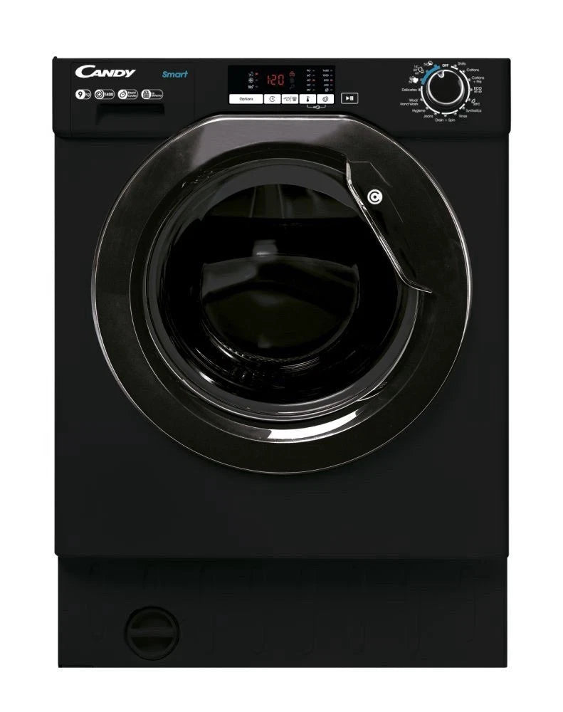 Candy CBW49D2BBW4-80 9KG 1400Spin Integrated Washing Machine in Black - POHW0092