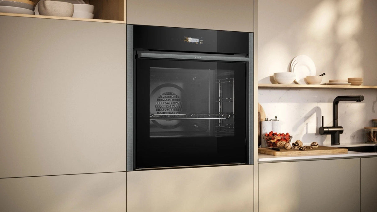 Neff N70 B54CR71G0B (11) Slide & Hide® Wi-Fi Enabled Pyrolytic Self Cleaning Electric Single Oven in Graphite - A+ Rated
