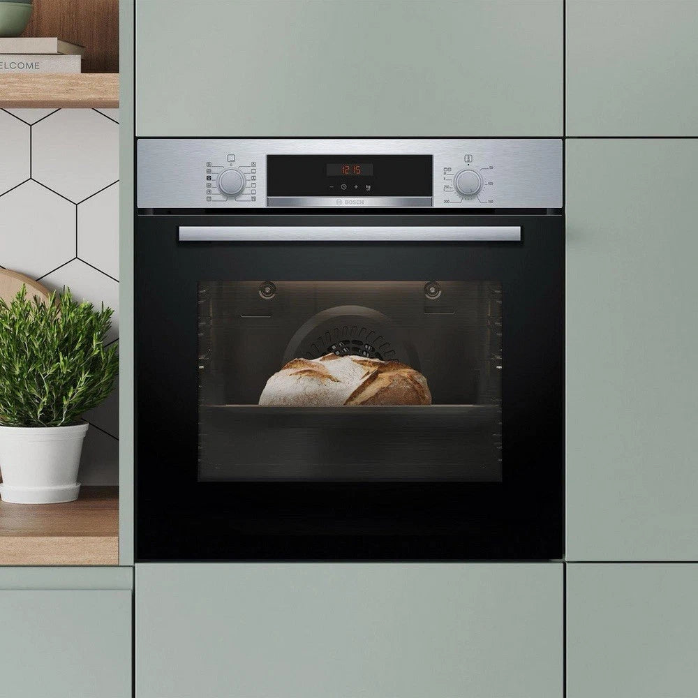 Bosch Series 4 HQA574BS3B (81) Electric Single Oven with Pyrolytic Self Cleaning in Stainless Steel - (Graded) - HW181481