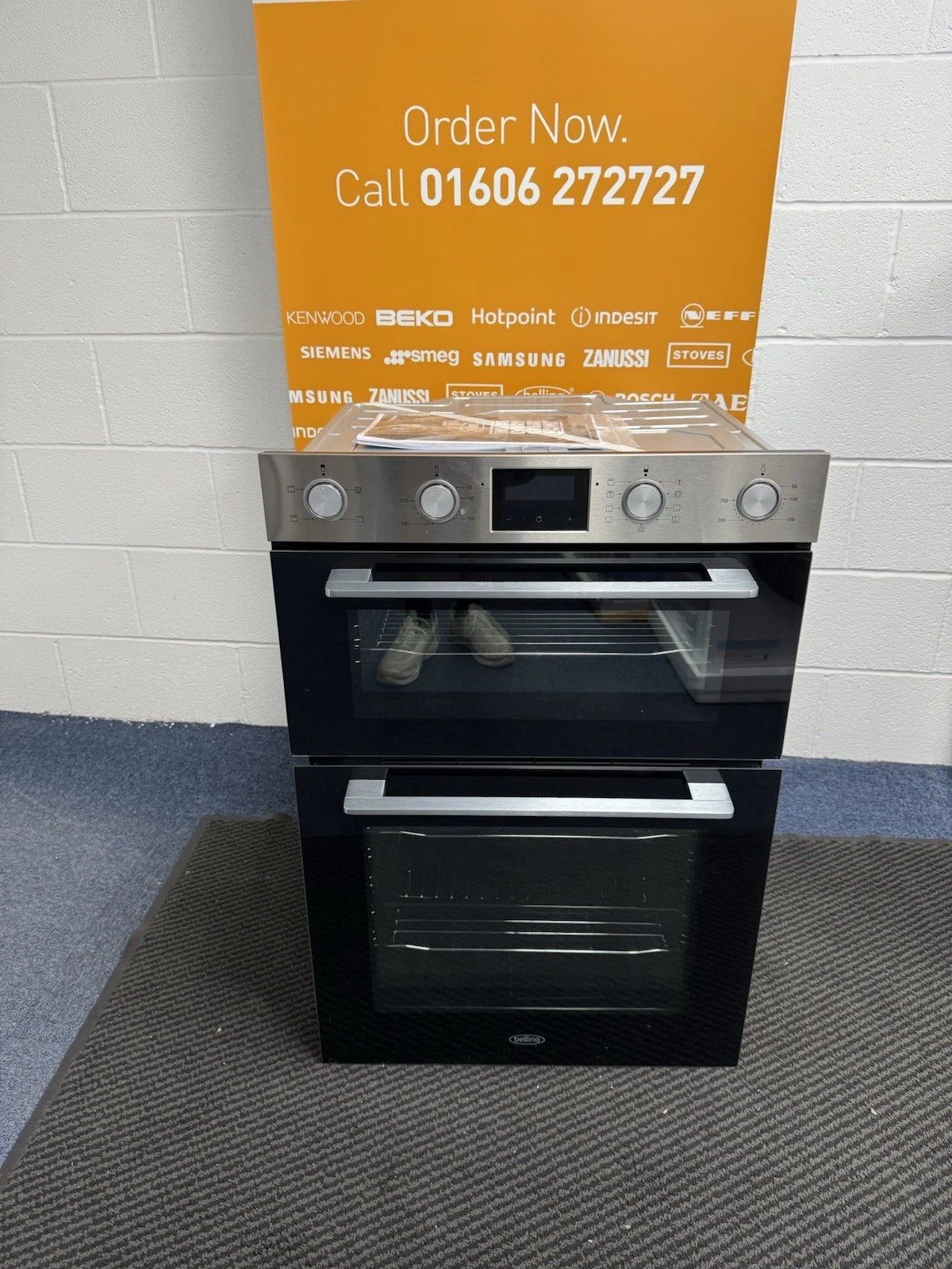 Belling BEL BI903MFC (16) Built In Double Electric Oven in Stainless Steel - A/A Rated - (Refurbished) - HW181416