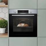 Bosch Series 4 HQA534BS3B Built In Electric Single Oven with added Steam Function in Stainless Steel - A+ Rated - HW181478