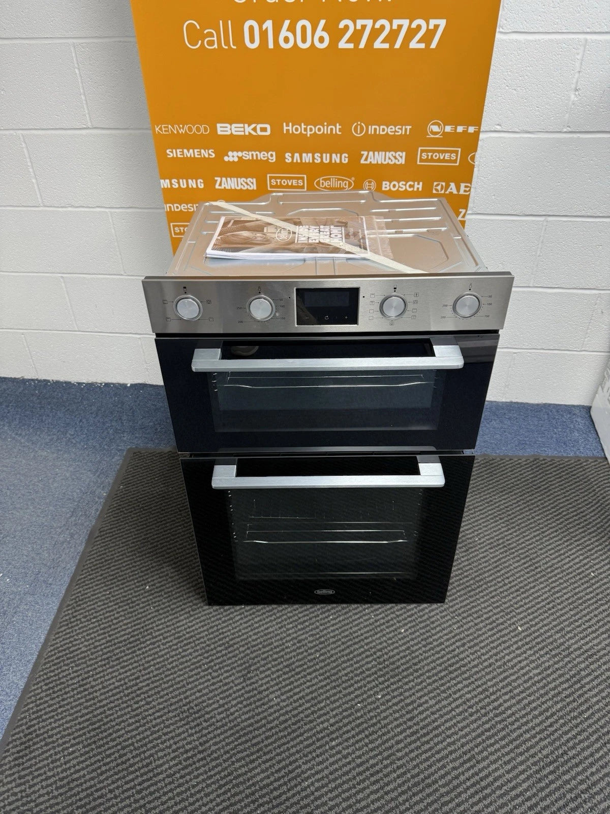 Belling BEL BI903MFC (16) Built In Double Electric Oven in Stainless Steel - A/A Rated - (Refurbished) - HW181416