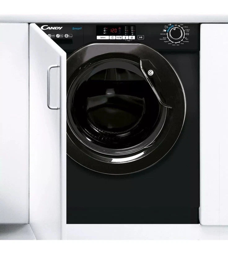Candy CBW49D2BBW4-80 9KG 1400Spin Integrated Washing Machine in Black - POHW0092