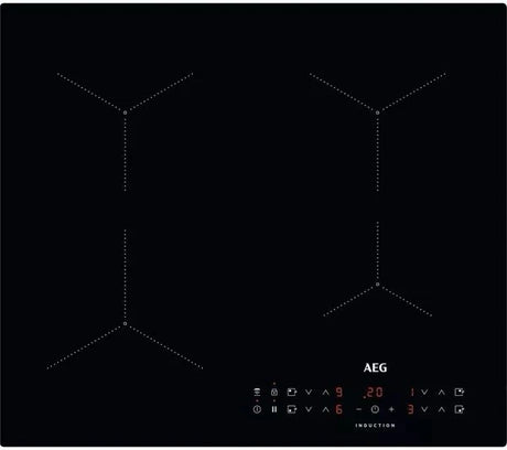 AEG ILB64334CB (77) Built-In 59cm 4 Zone Induction Hob in Black - 13 Amp Plug & Play from HomeWise stock photo
