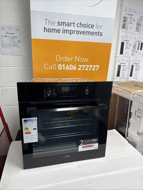 AEG 3000 BEX535A61B (00) AirFry Aqua Clean Enamel Built In Electric Single Oven in Stainless Steel - A+ Rated - (Graded) - HW181500