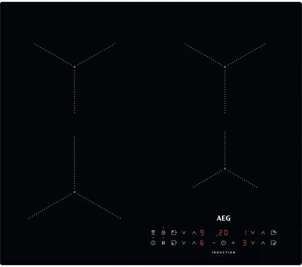 AEG ILB64334CB (88) Built-In 59cm 4 Zone Induction Hob in Black - 13 Amp Plug & Play - HW181588