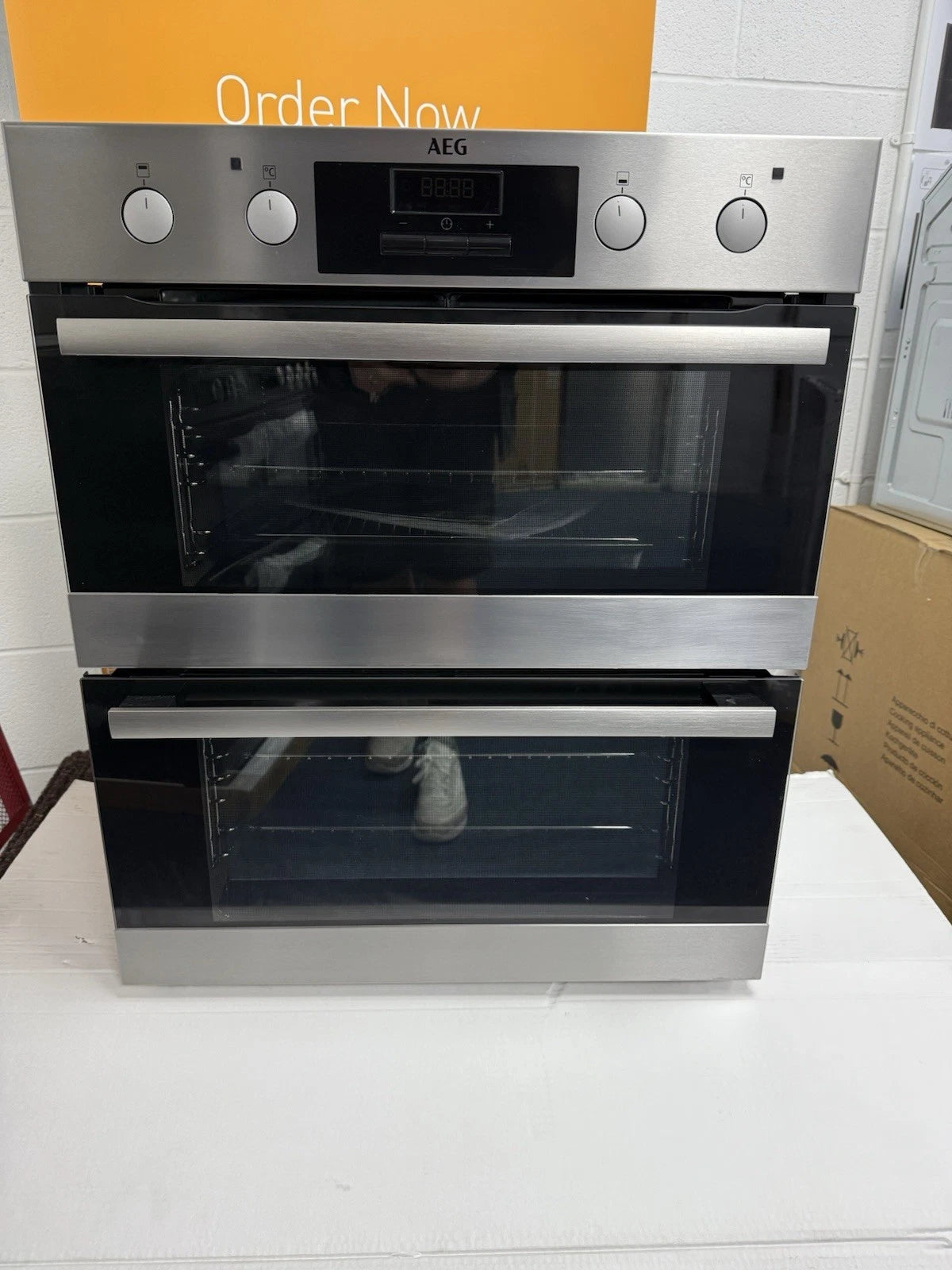 (86) AEG 6000 Series DUB331110M Built Under Electric Double Oven in Stainless Steel (Blemished)