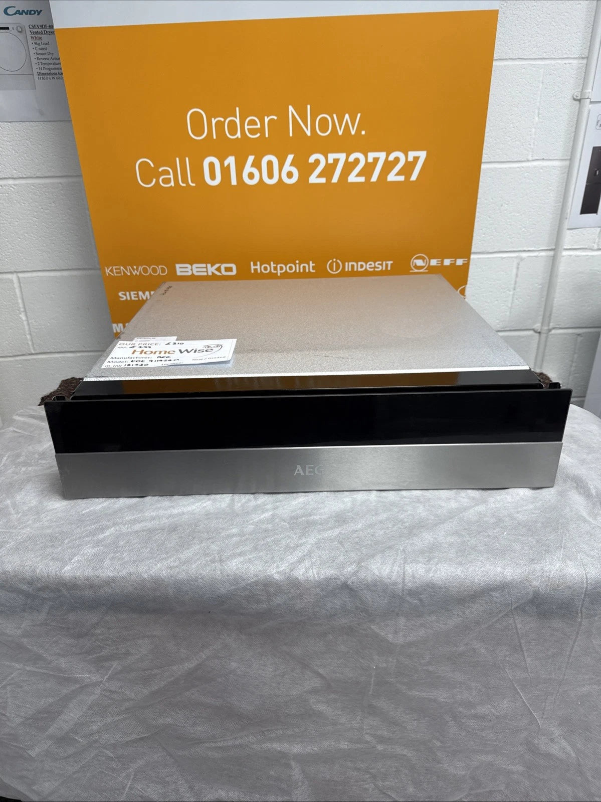 AEG KDK911424M 14cm Warming Drawer in Stainless Steel and Black - Grade B - HW181430
