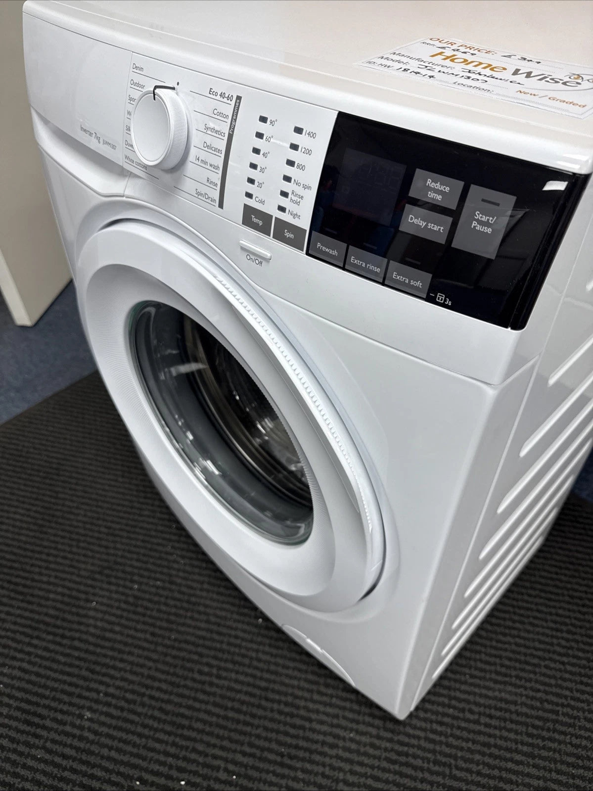 AEG Built John Lewis JLWM1307 7KG 1400Spin Washing Machine in White (Blemished)