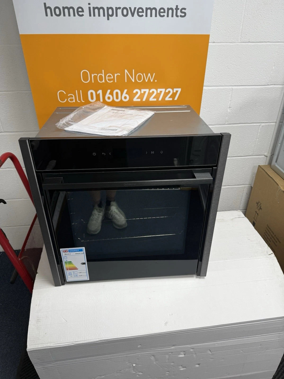 Neff N70 B54CR71G0B (08) Slide & Hide® Wi-Fi Enabled Pyrolytic Self Cleaning Electric Single Oven in Graphite - A+ Rated from HomeWise Appliances shop photo oven with sales banner