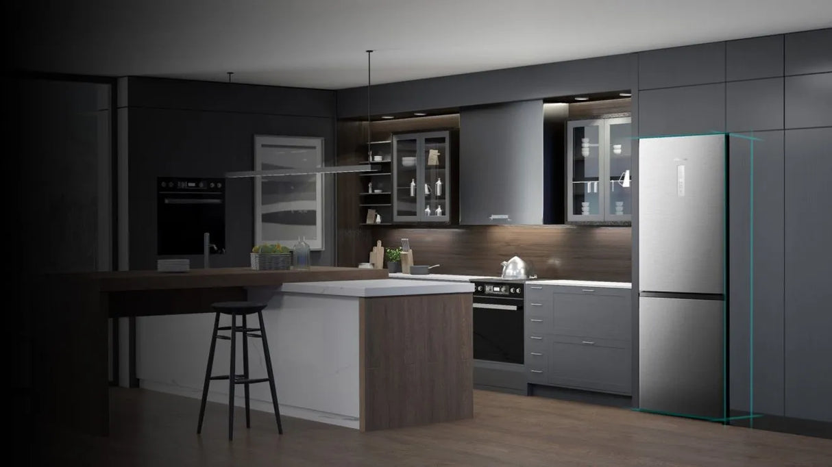 Hisense RB327N4WCE 182cm Tall 50/50 No Frost Fridge Freezer in Stainless Steel - E Rated - POHW0124