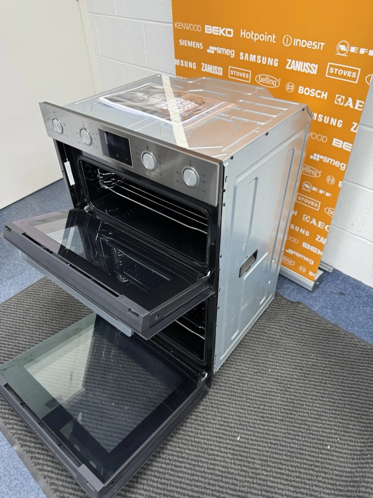 Belling BEL BI903MFC (16) Built In Double Electric Oven in Stainless Steel - A/A Rated - (Refurbished) - HW181416