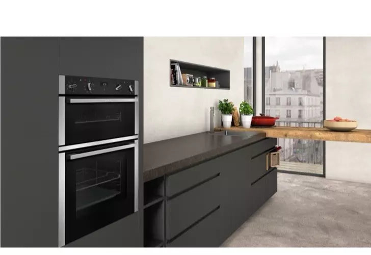 Neff N50 U1ACE2HN0B (82) Built-In Electric Double Oven in Stainless Steel - A Rated