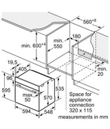 Bosch Series 4 HQA534BW3B Electric Single Oven with added Steam Function In White - A+ Rated - HW181698
