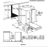 AEG FSB42607Z (61) Air Dry 3000 Fully Integrated Built In Dishwasher - Black Control Panel with Sliding Door Fixing Kit - HW181461