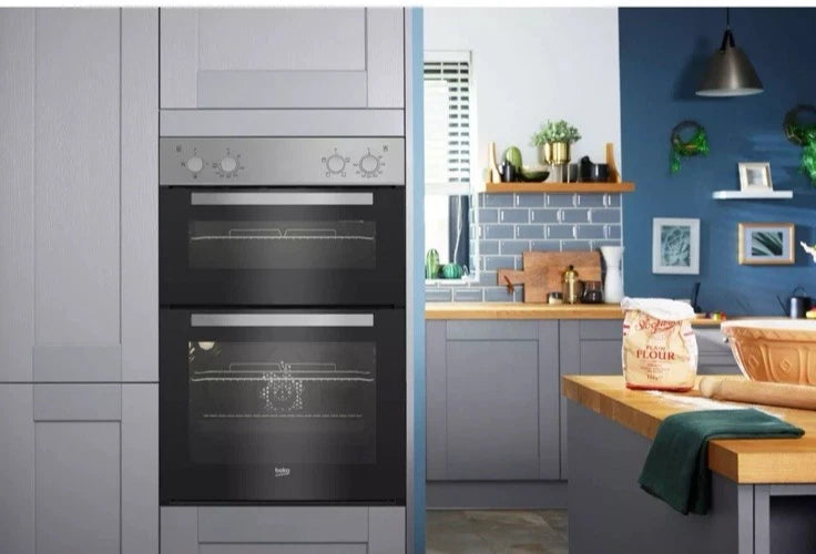 Beko RecycledNet® BBXDF21000S (84) Built In Double Oven in Silver - A/A Rated (Blemished)