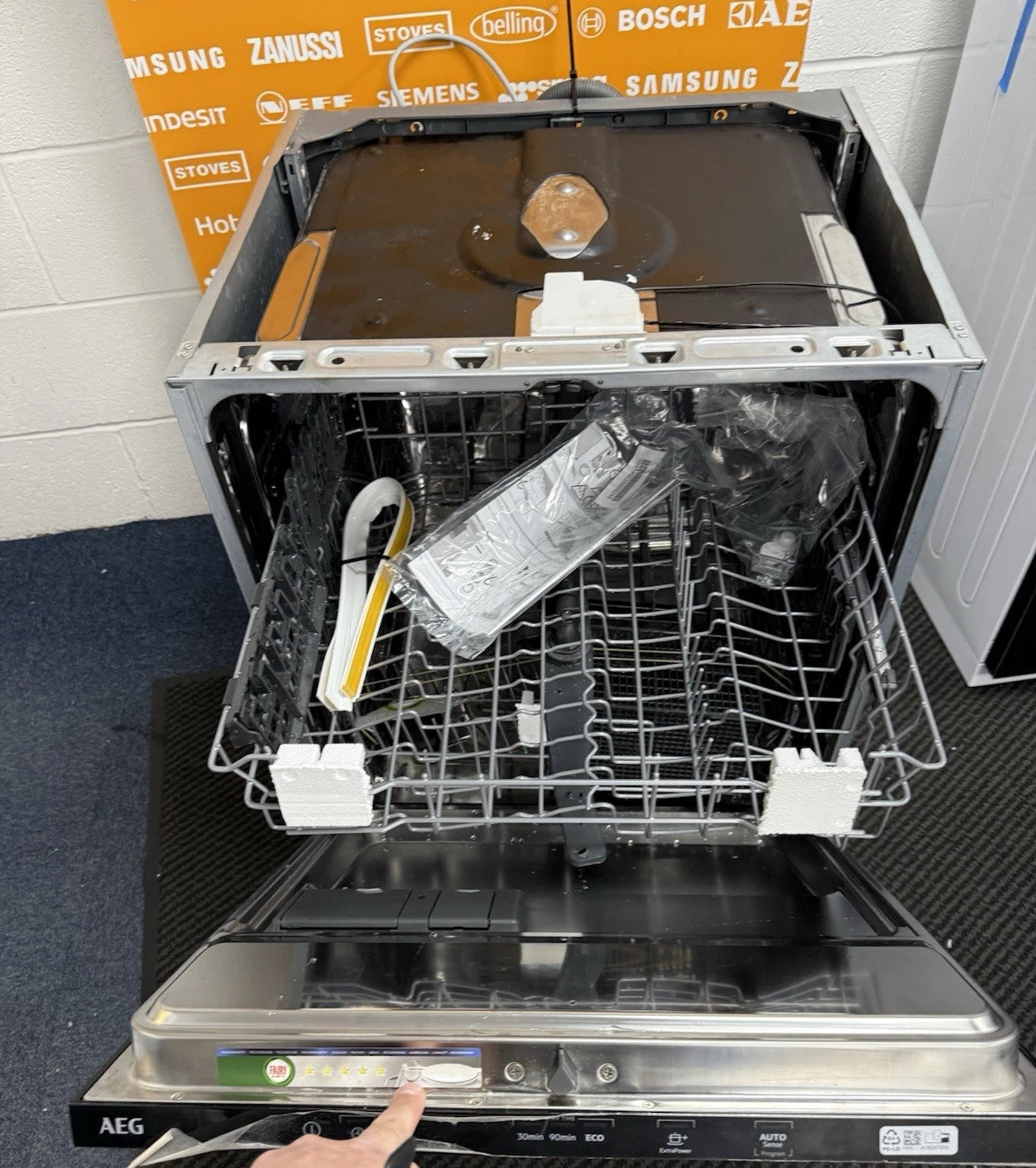 AEG FSB42607Z (04) Air Dry 3000 Fully Integrated Built In Dishwasher - Black Control Panel with Sliding Door Fixing Kit - HW181804