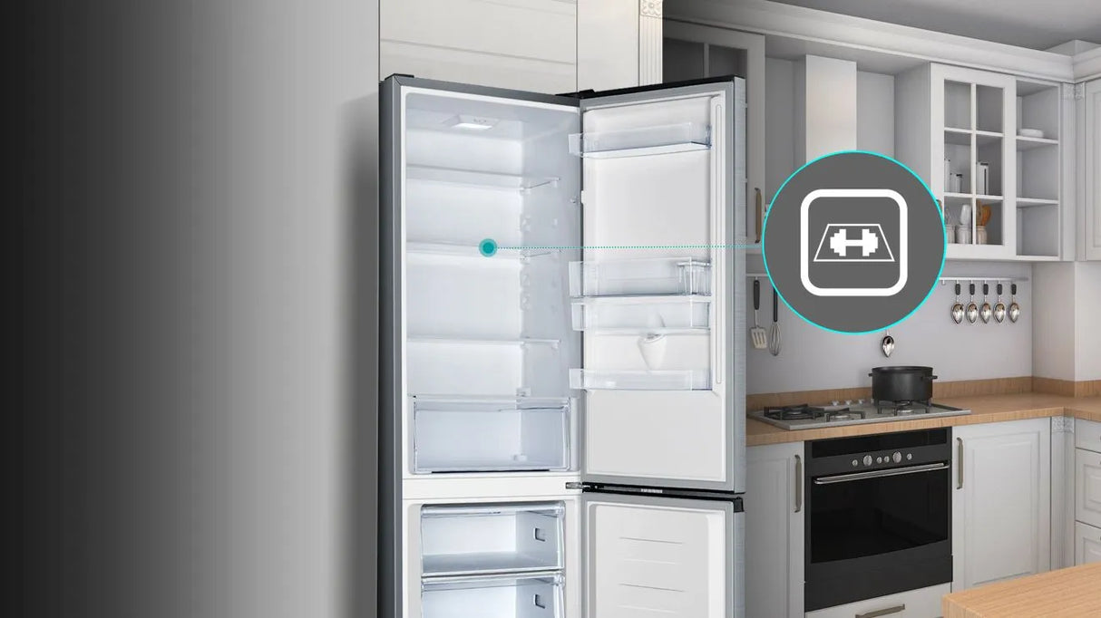 Hisense RB327N4WCE 182cm Tall 50/50 No Frost Fridge Freezer in Stainless Steel - E Rated - POHW0124